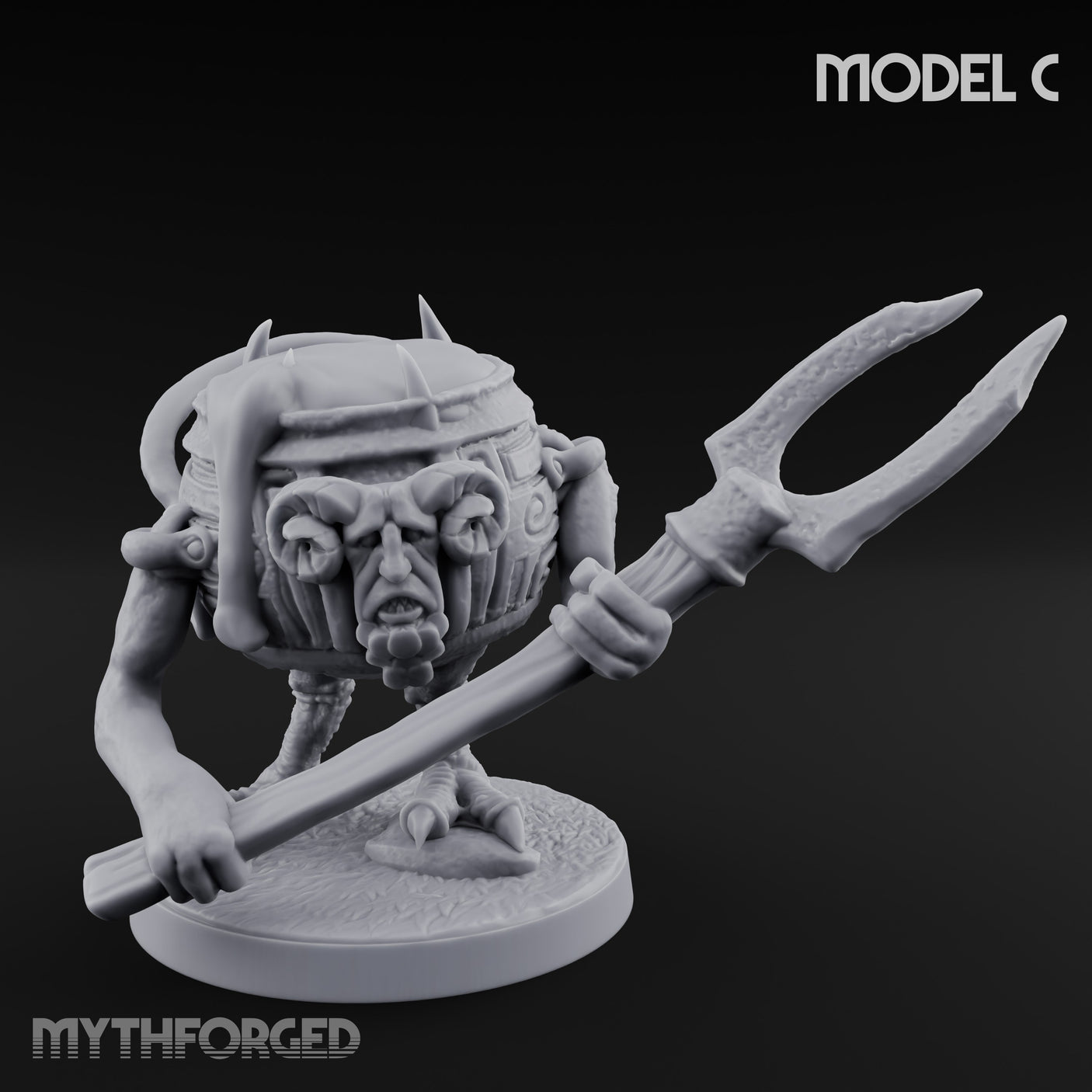 Spoon Wielding Mimic Cauldrons Miniature for Dungeons and Dragons, Pathfinder or other TTRPGs