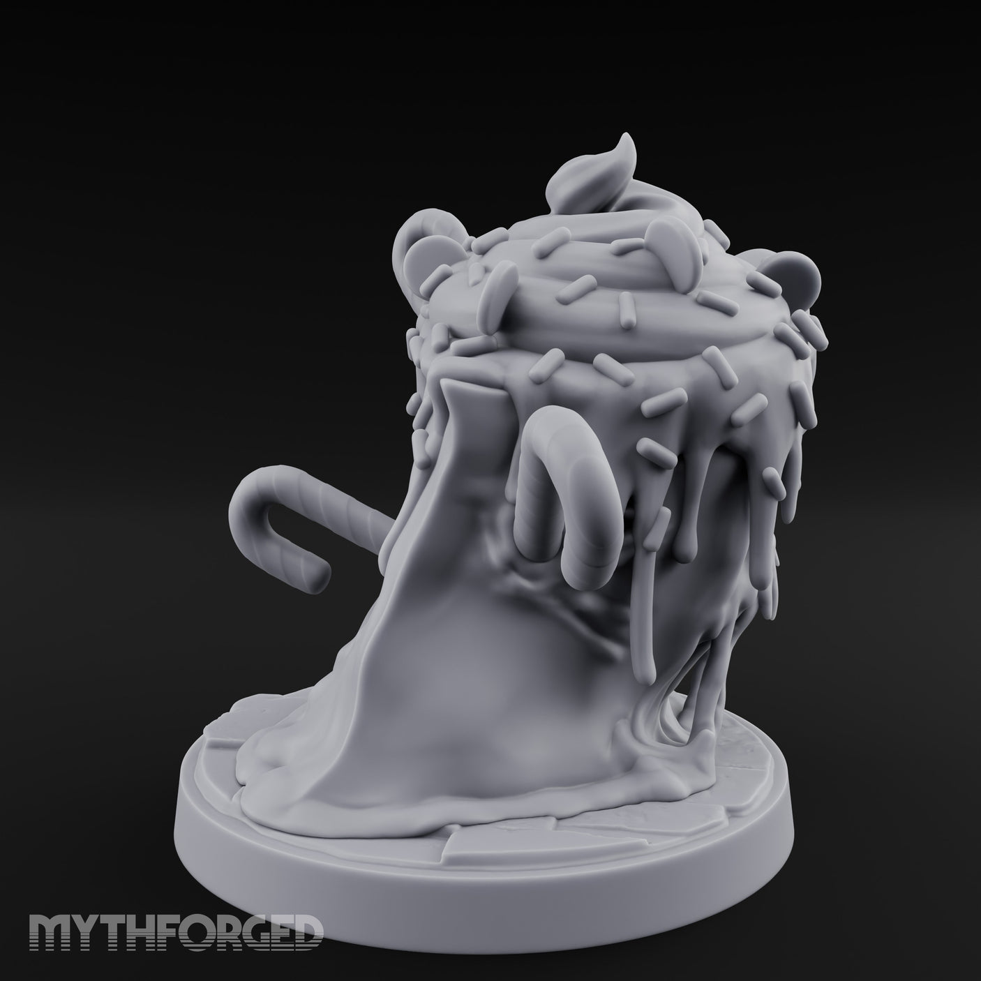 Sprinkles Dripping Mimic Cupcake Miniature for Dungeons and Dragons, Pathfinder or other TTRPGs