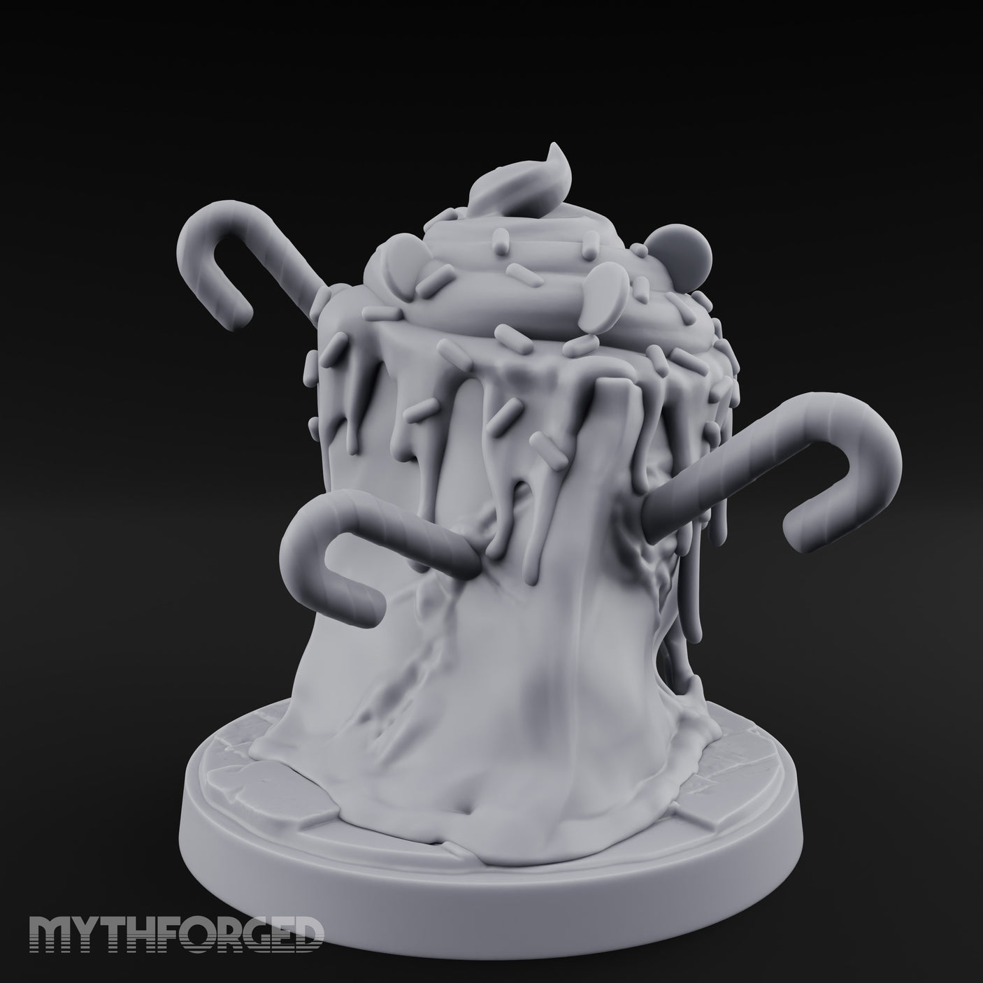 Sprinkles Dripping Mimic Cupcake Miniature for Dungeons and Dragons, Pathfinder or other TTRPGs