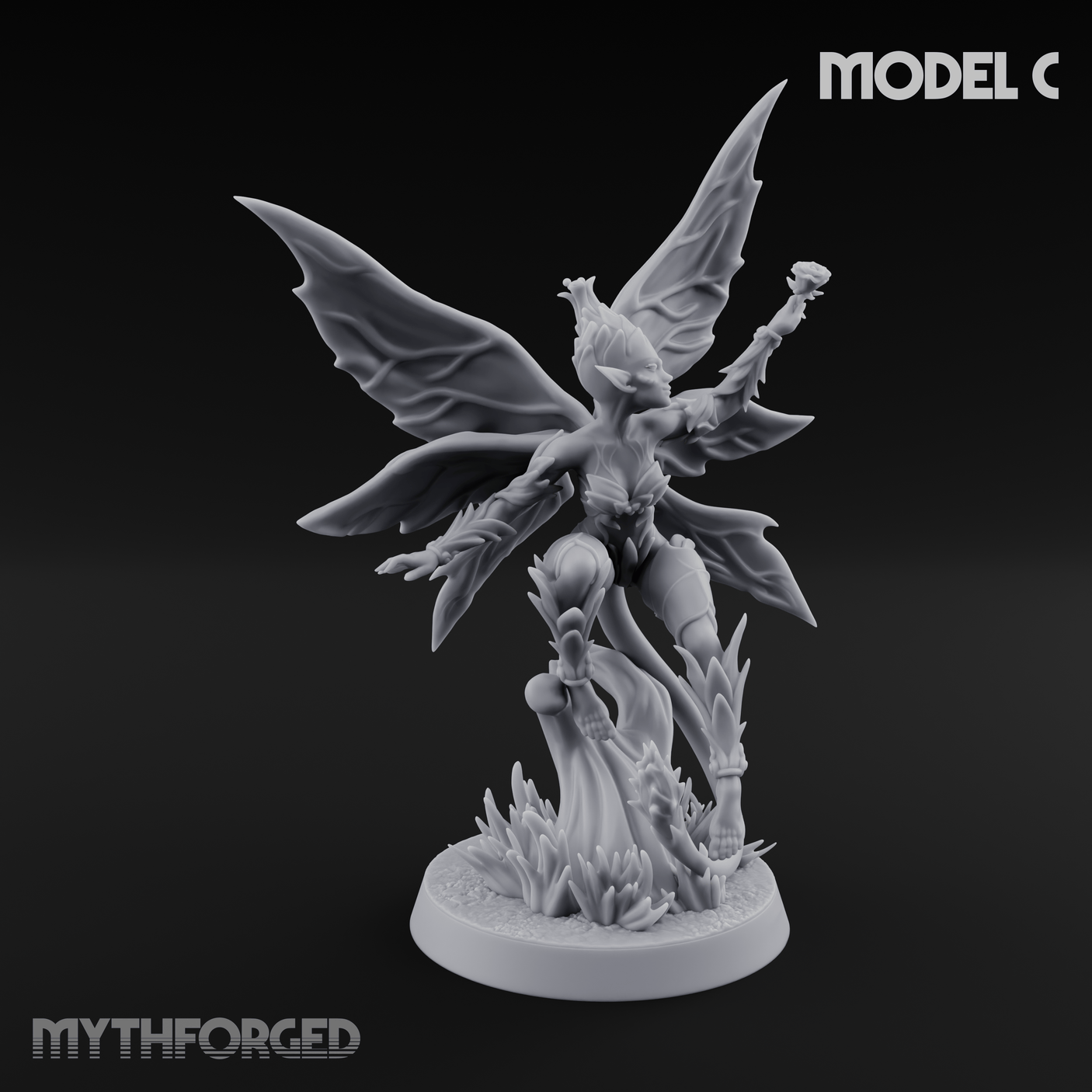Wings Unfurling Gracefully Sprite Enchantresses C Miniature for Dungeons and Dragons, Pathfinder or other TTRPGs