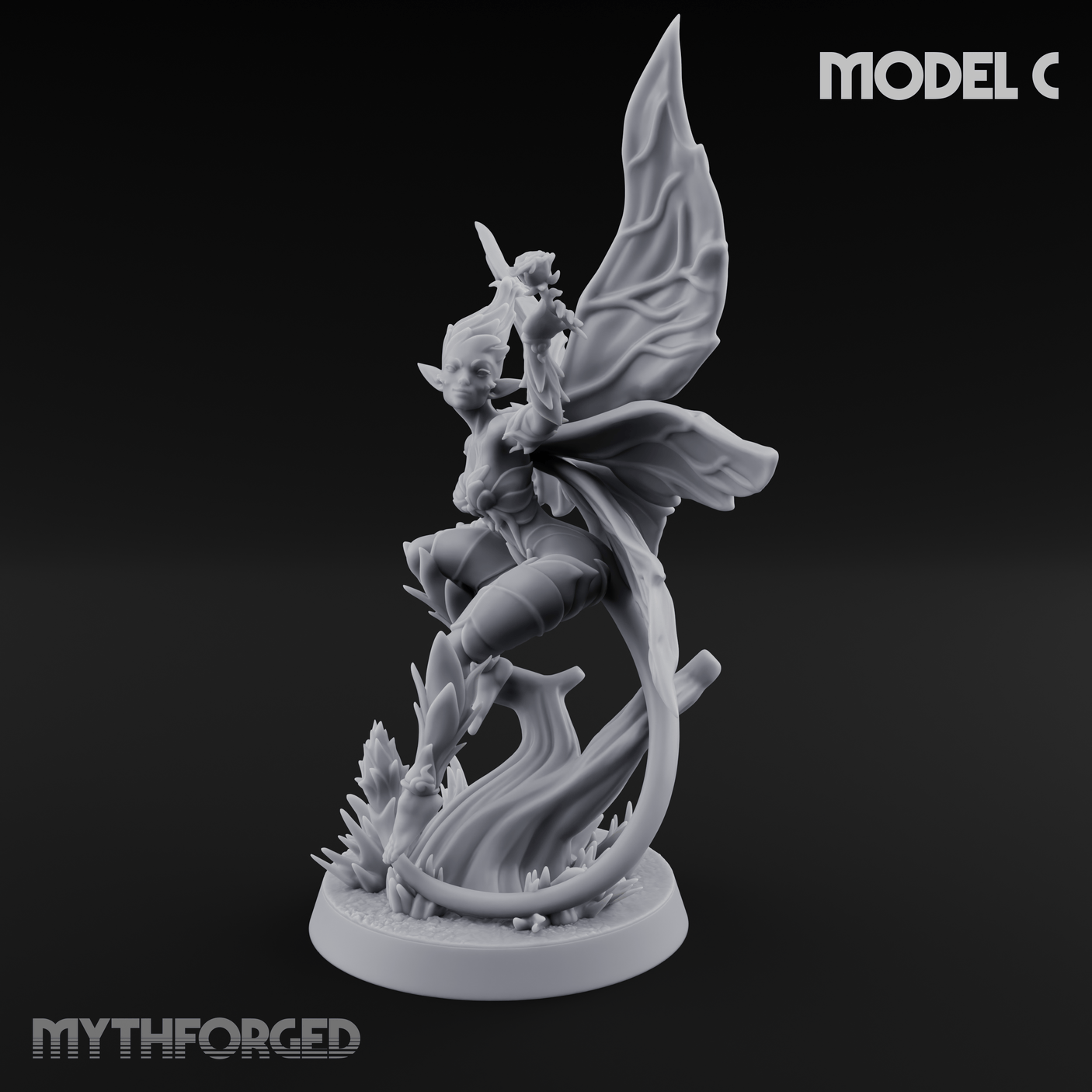 Wings Unfurling Gracefully Sprite Enchantresses C Miniature for Dungeons and Dragons, Pathfinder or other TTRPGs