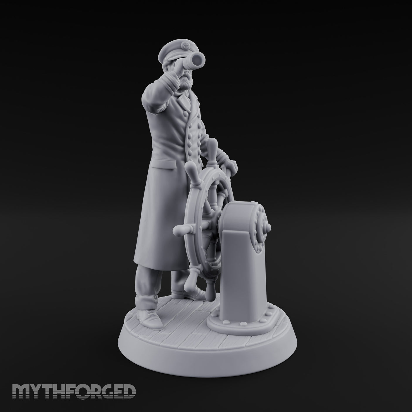 Spyglass Raised Human Captain Miniature for Dungeons and Dragons, Pathfinder or other TTRPGs