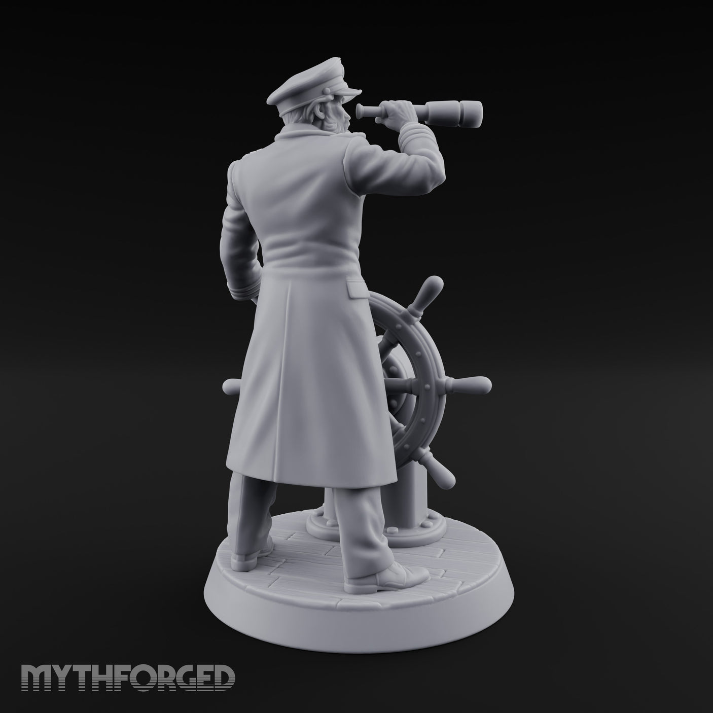 Spyglass Raised Human Captain Miniature for Dungeons and Dragons, Pathfinder or other TTRPGs