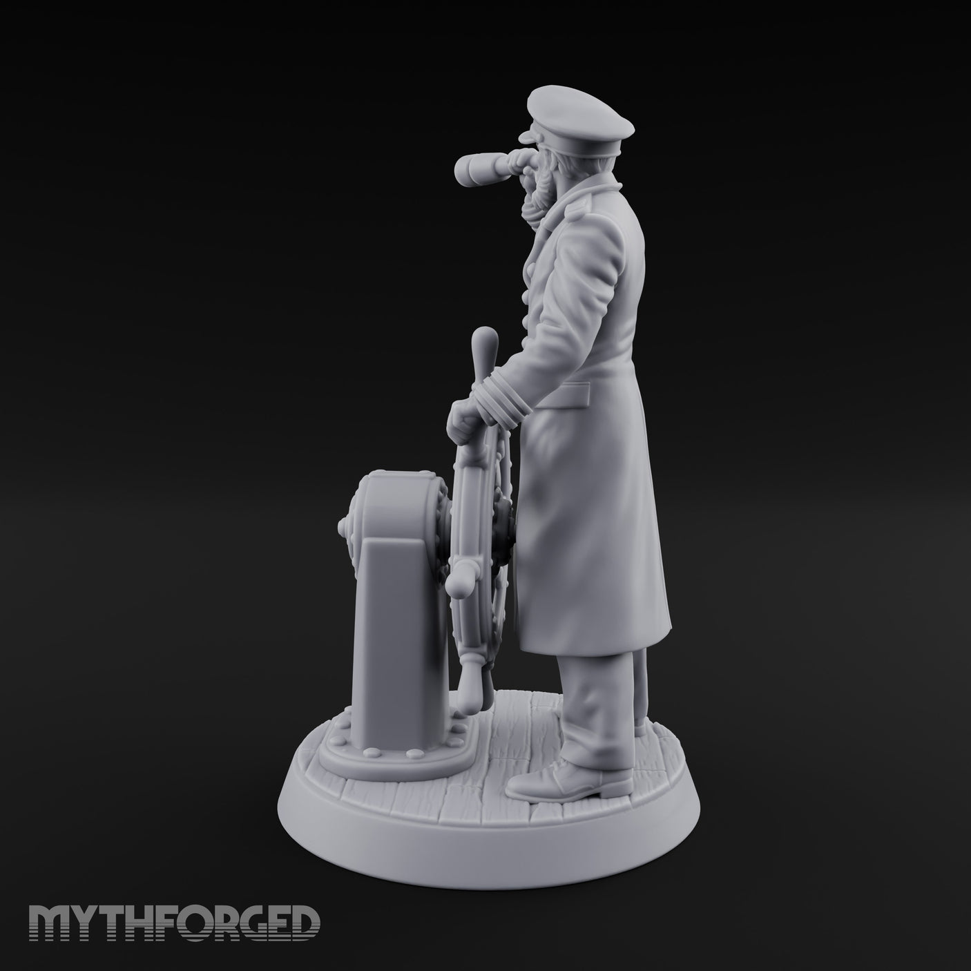 Spyglass Raised Human Captain Miniature for Dungeons and Dragons, Pathfinder or other TTRPGs