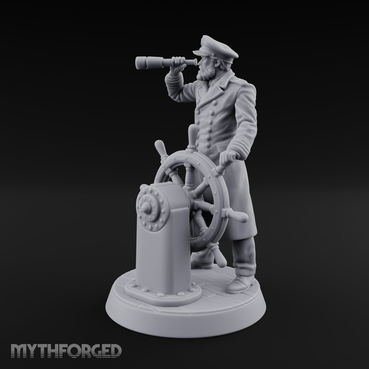 Spyglass Raised Human Captain Miniature for Dungeons and Dragons, Pathfinder or other TTRPGs