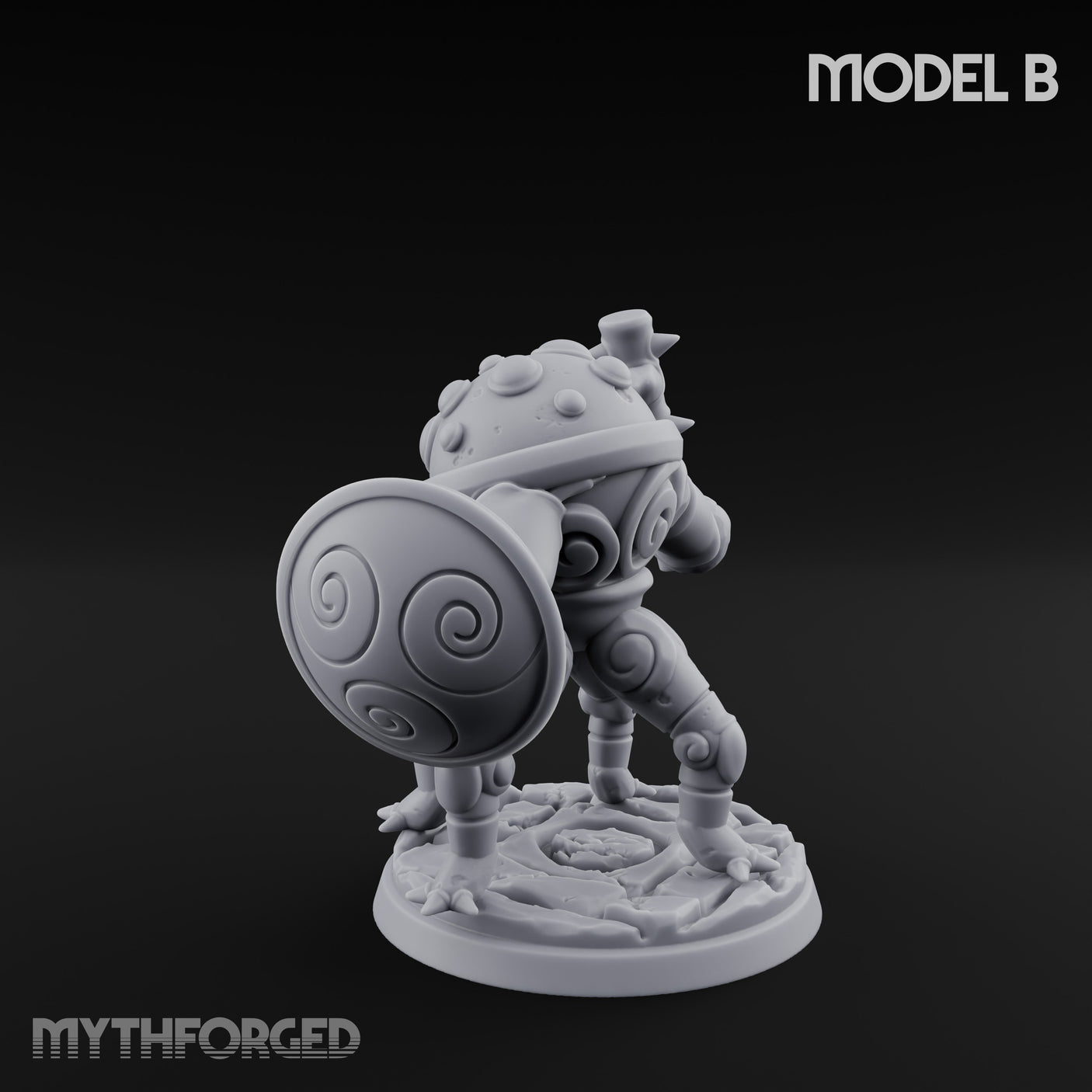 Staff And Shield Bearing Bulbous Automaton B Miniature for Dungeons and Dragons, Pathfinder or other TTRPGs