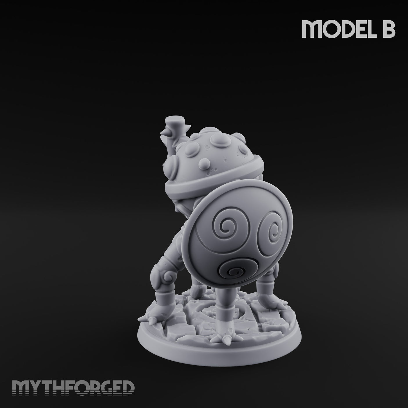 Staff And Shield Bearing Bulbous Automaton B Miniature for Dungeons and Dragons, Pathfinder or other TTRPGs