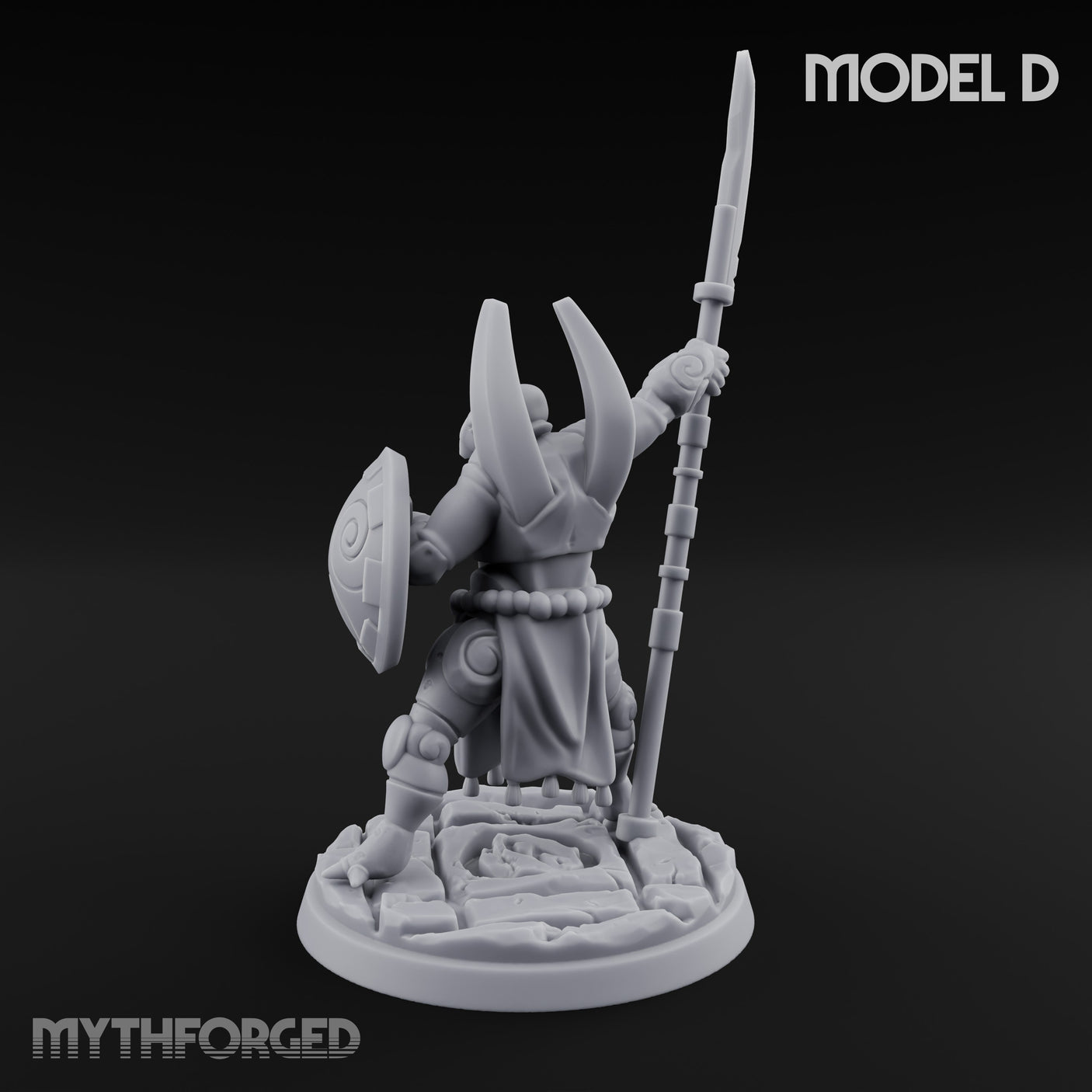 Staff And Shield Bearing Bulbous Automaton D Miniature for Dungeons and Dragons, Pathfinder or other TTRPGs