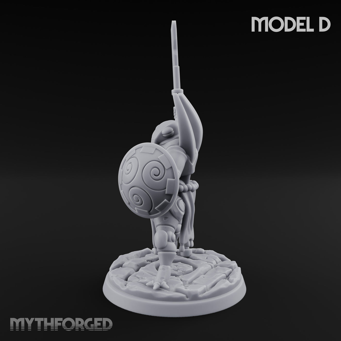 Staff And Shield Bearing Bulbous Automaton D Miniature for Dungeons and Dragons, Pathfinder or other TTRPGs