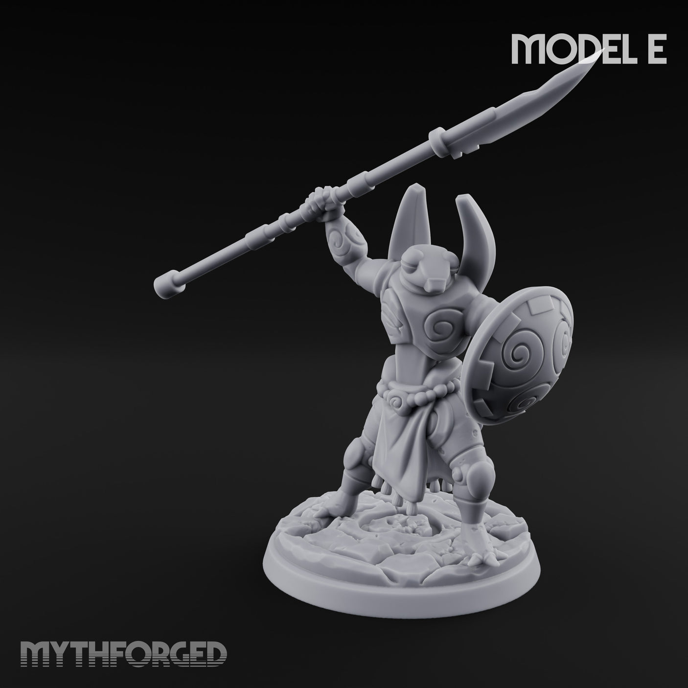 Staff And Shield Bearing Bulbous Automaton E Miniature for Dungeons and Dragons, Pathfinder or other TTRPGs