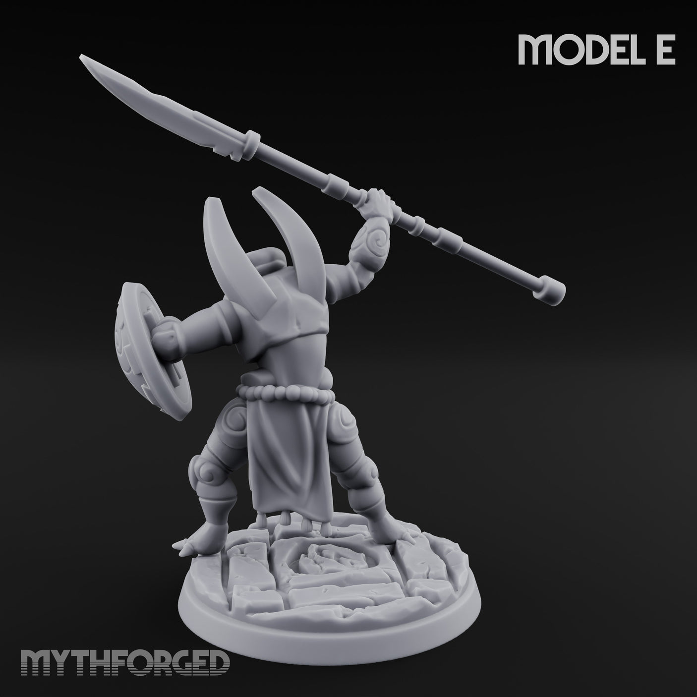 Staff And Shield Bearing Bulbous Automaton E Miniature for Dungeons and Dragons, Pathfinder or other TTRPGs