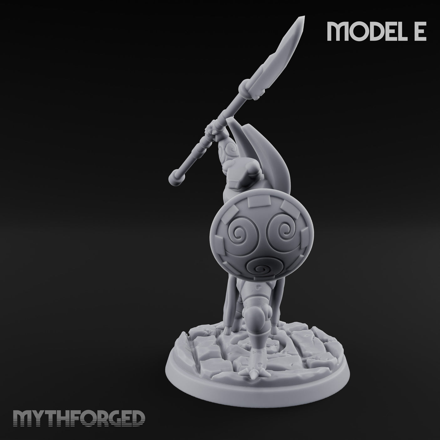 Staff And Shield Bearing Bulbous Automaton E Miniature for Dungeons and Dragons, Pathfinder or other TTRPGs