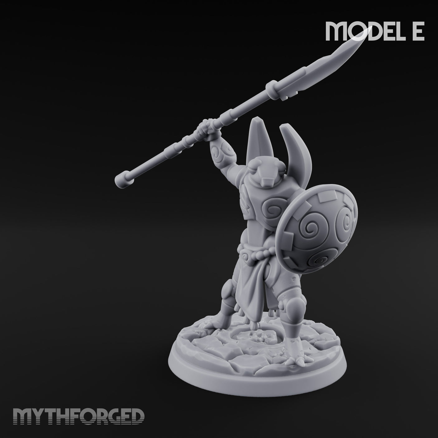 Staff And Shield Bearing Bulbous Automaton E Miniature for Dungeons and Dragons, Pathfinder or other TTRPGs