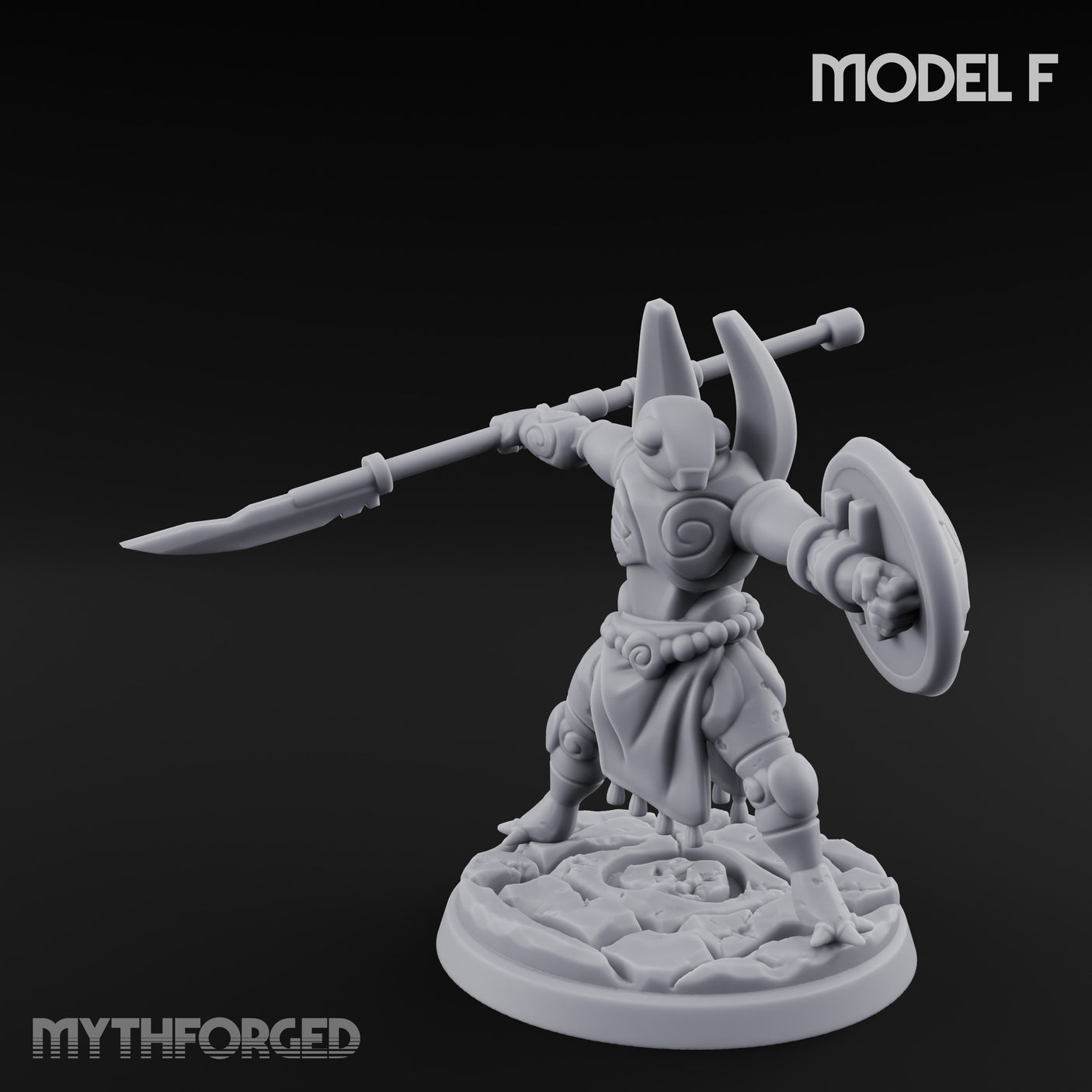 Staff And Shield Bearing Bulbous Automaton F Miniature for Dungeons and Dragons, Pathfinder or other TTRPGs