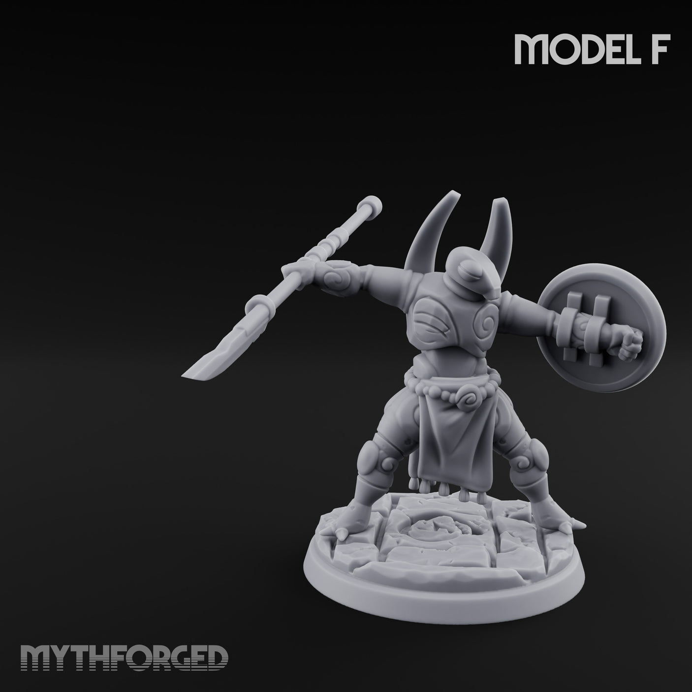 Staff And Shield Bearing Bulbous Automatons Miniature for Dungeons and Dragons, Pathfinder or other TTRPGs
