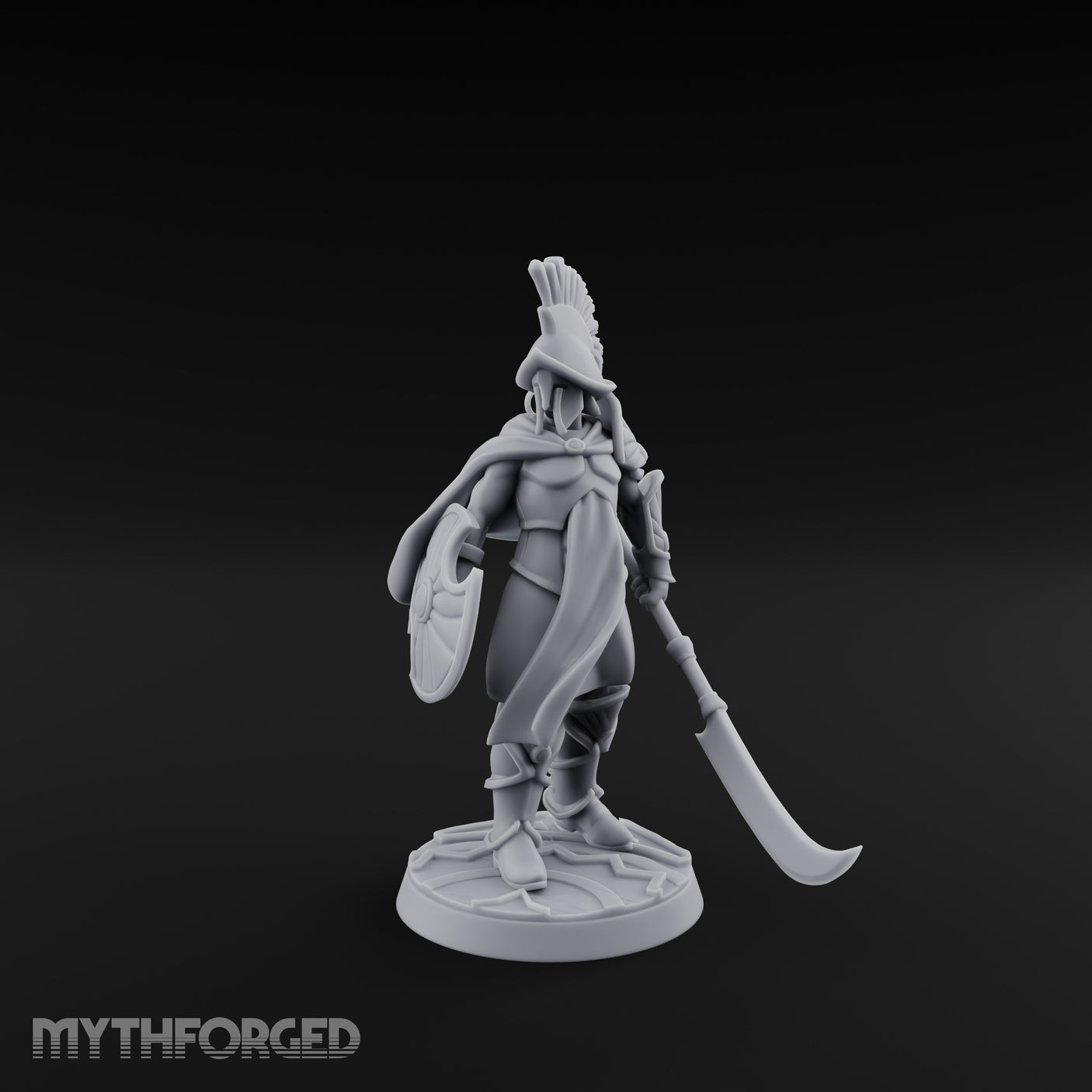 Staff And Sword Striking Human Sentinel Knight Model A Miniature for Dungeons and Dragons, Pathfinder or other TTRPGs