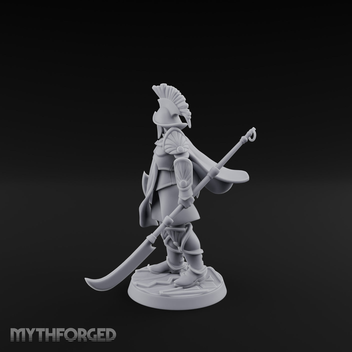 Staff And Sword Striking Human Sentinel Knight Model A Miniature for Dungeons and Dragons, Pathfinder or other TTRPGs
