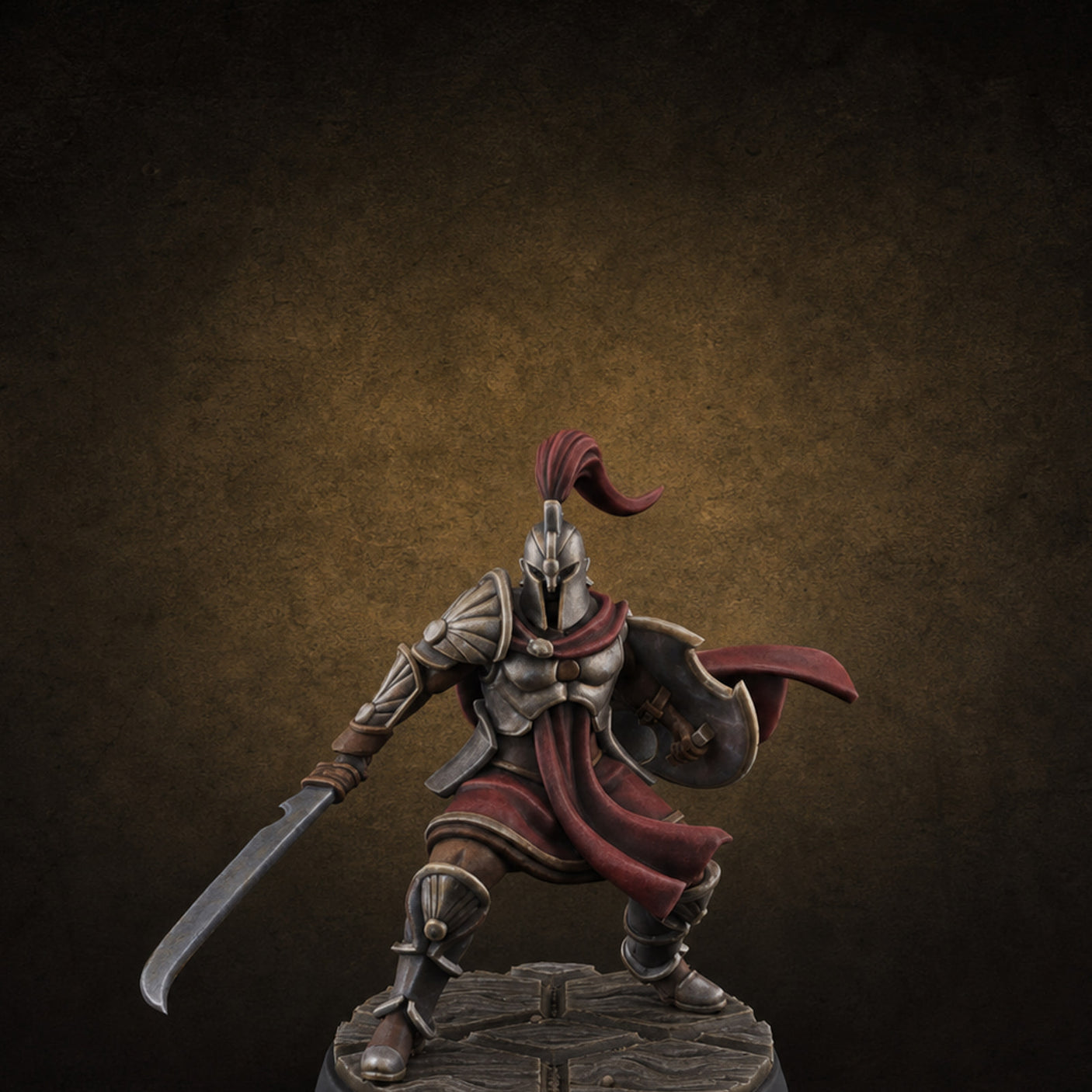 Staff And Sword Striking Human Sentinel Knight Model B Miniature for Dungeons and Dragons, Pathfinder or other TTRPGs