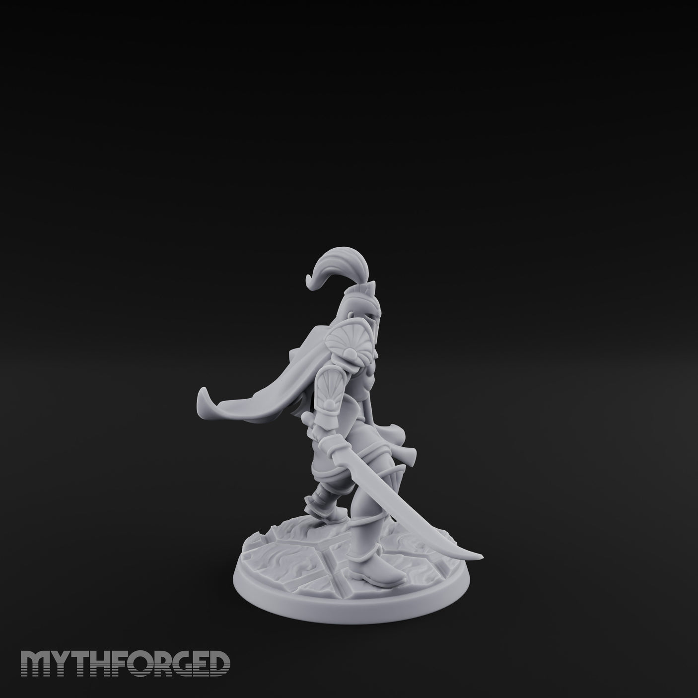Staff And Sword Striking Human Sentinel Knights Miniature for Dungeons and Dragons, Pathfinder or other TTRPGs