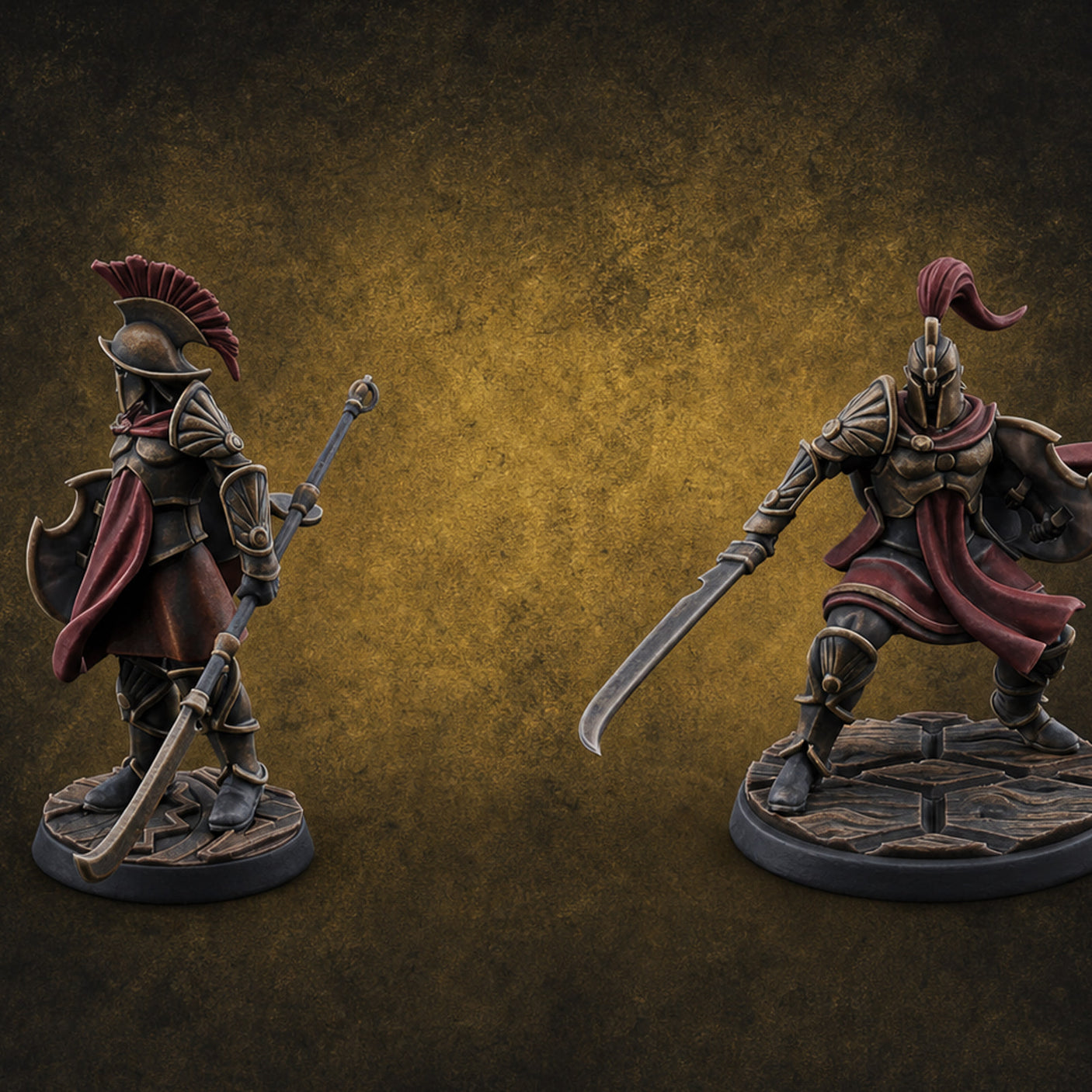 Staff And Sword Striking Human Sentinel Knights Miniature for Dungeons and Dragons, Pathfinder or other TTRPGs