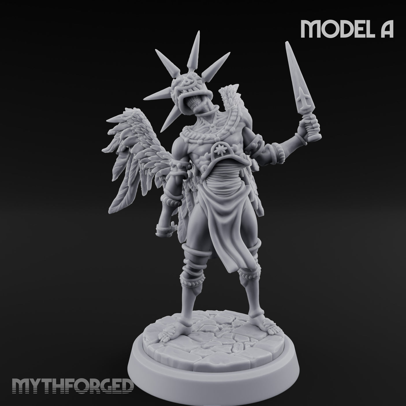 Staff Bearing Angel Priest A Miniature for Dungeons and Dragons, Pathfinder or other TTRPGs