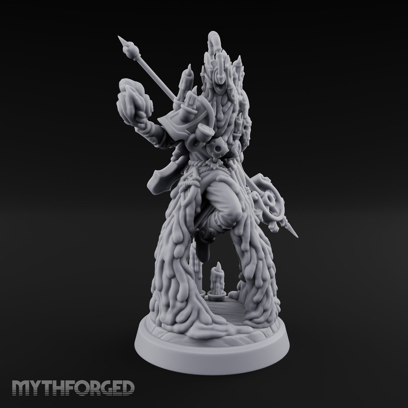 Staff Brandishing Lich Priest Miniature for Dungeons and Dragons, Pathfinder or other TTRPGs