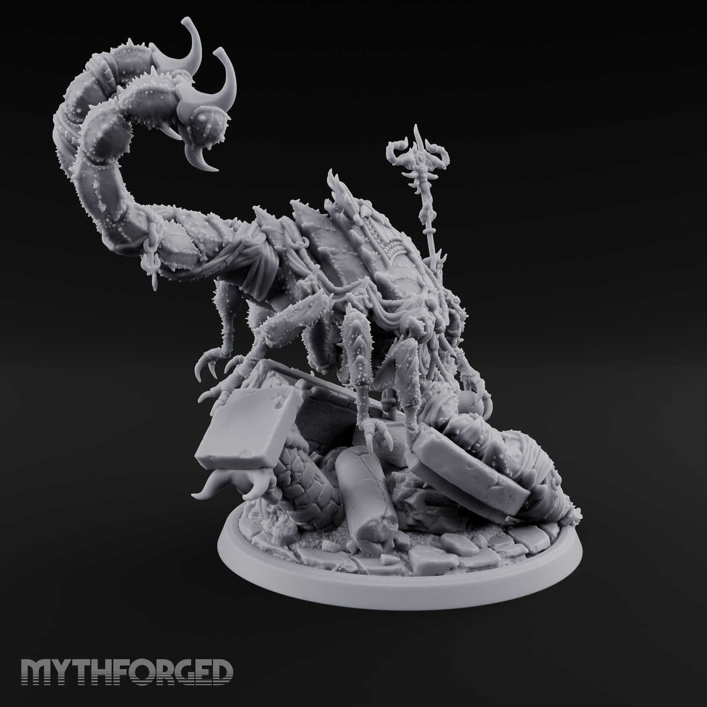 Staff Clutching Claw Raising Tlincalli Shaman Miniature for Dungeons and Dragons, Pathfinder or other TTRPGs