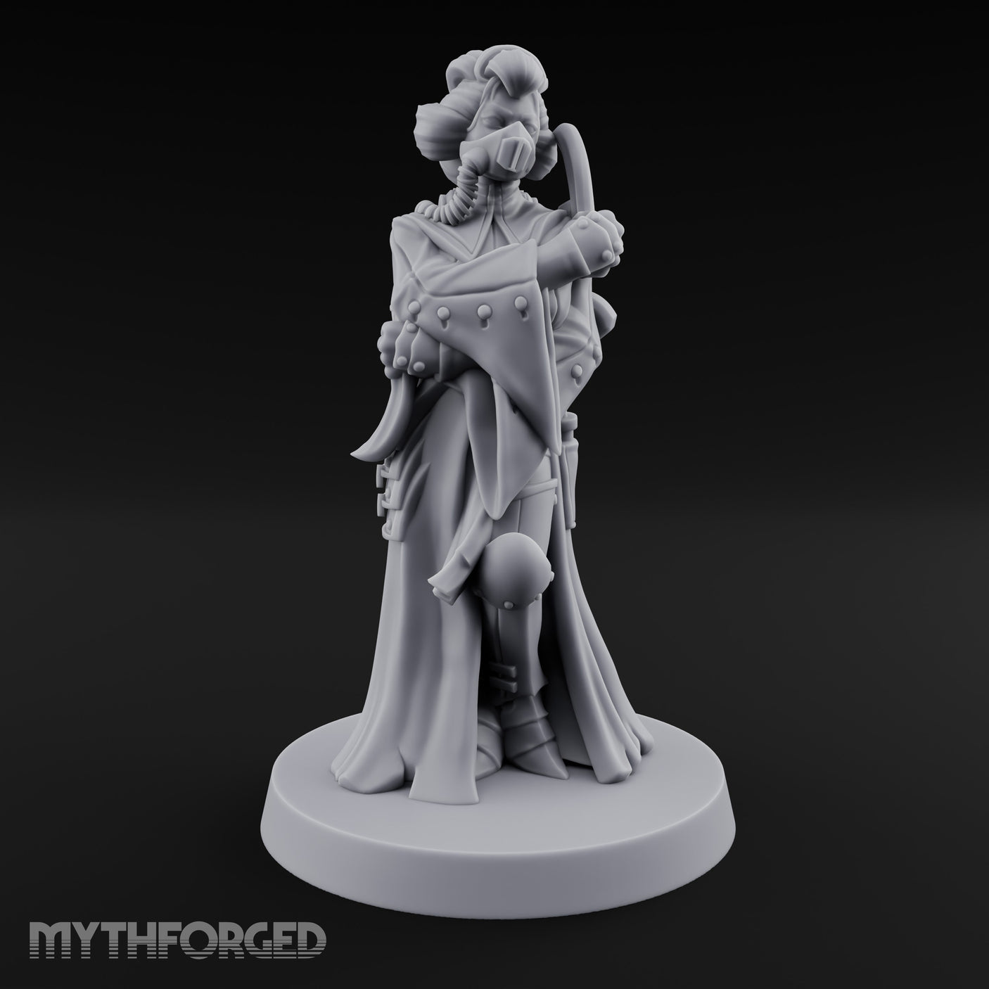 Staff Clutching Eyes Closed Human Shogunate Medic Miniature for Dungeons and Dragons, Pathfinder or other TTRPGs