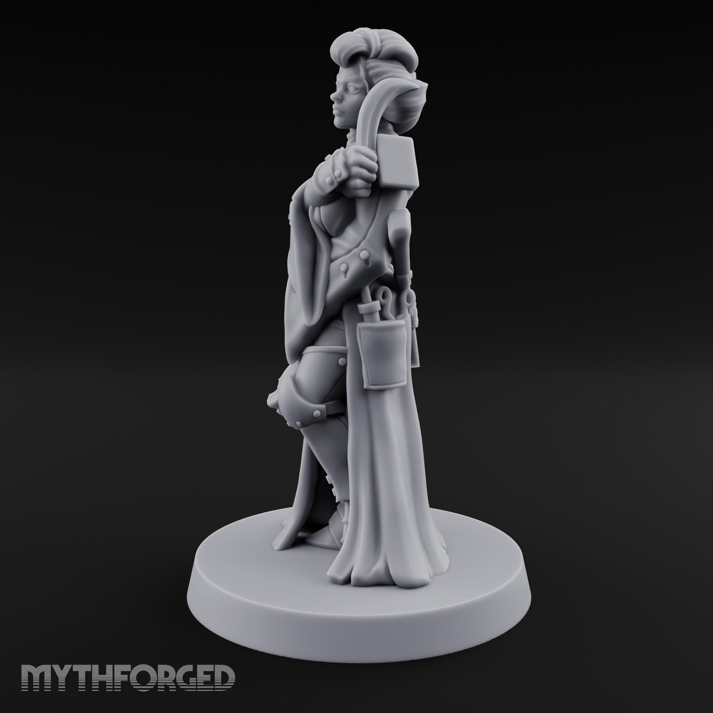 Staff Clutching Eyes Closed Human Shogunate Medic Miniature for Dungeons and Dragons, Pathfinder or other TTRPGs