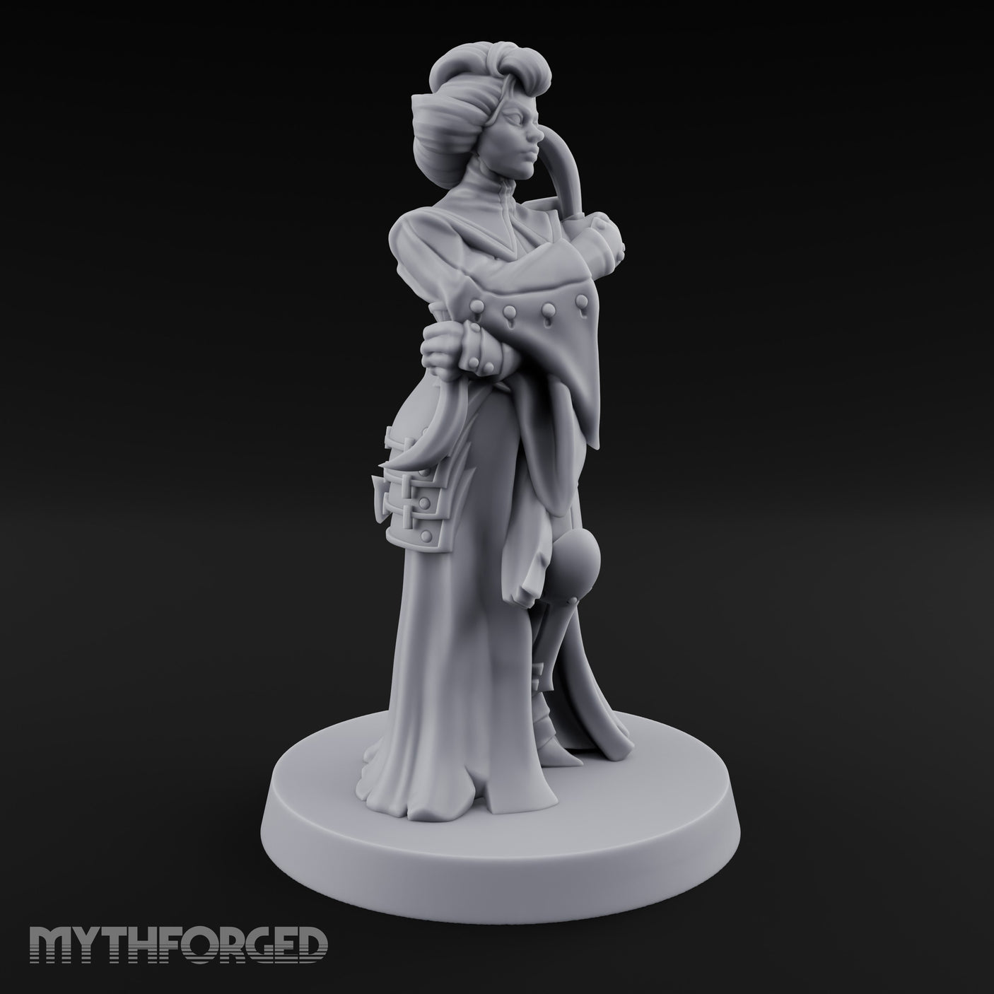 Staff Clutching Eyes Closed Human Shogunate Medic Miniature for Dungeons and Dragons, Pathfinder or other TTRPGs
