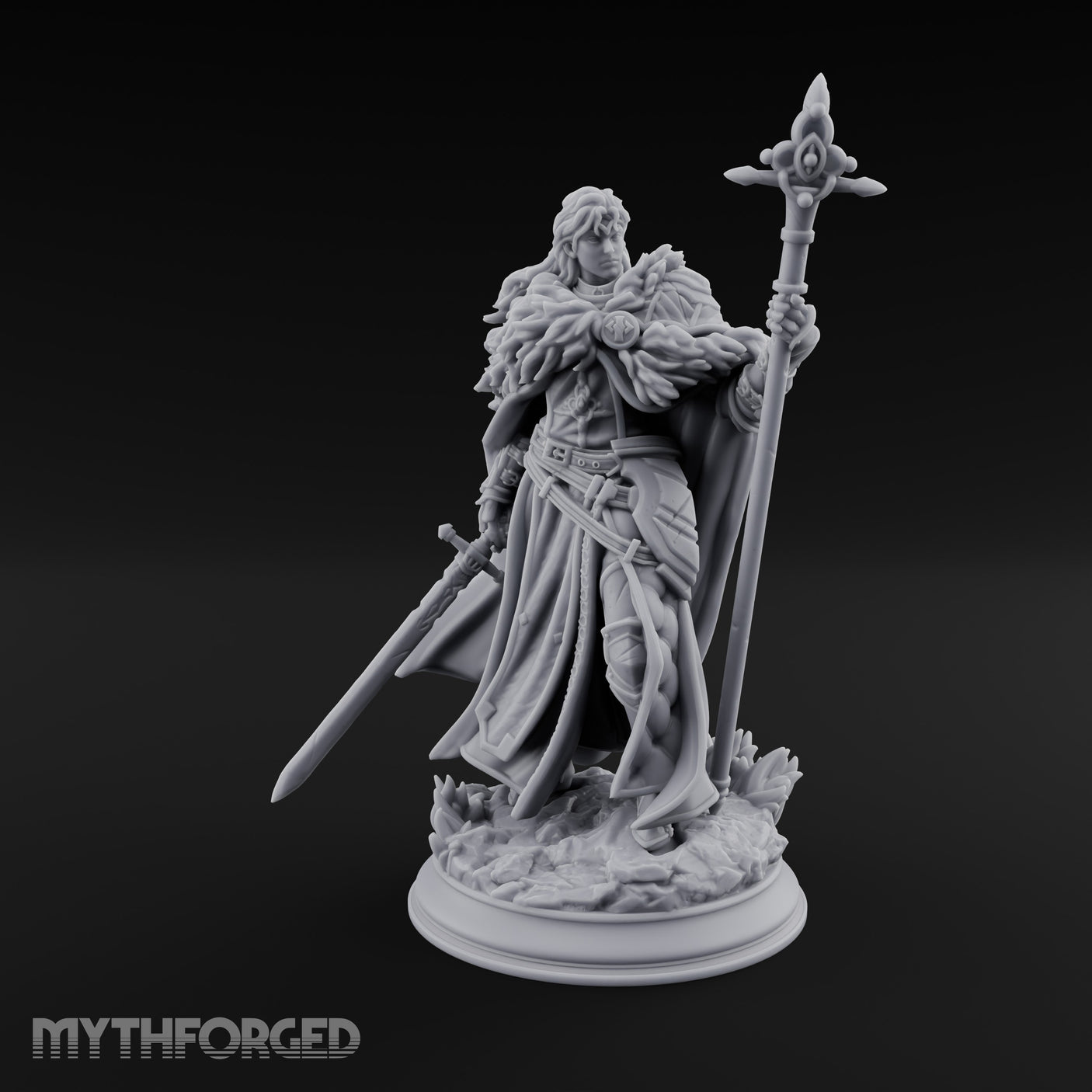 Staff Gripping Sword Trailing Human Paladin — 75mm