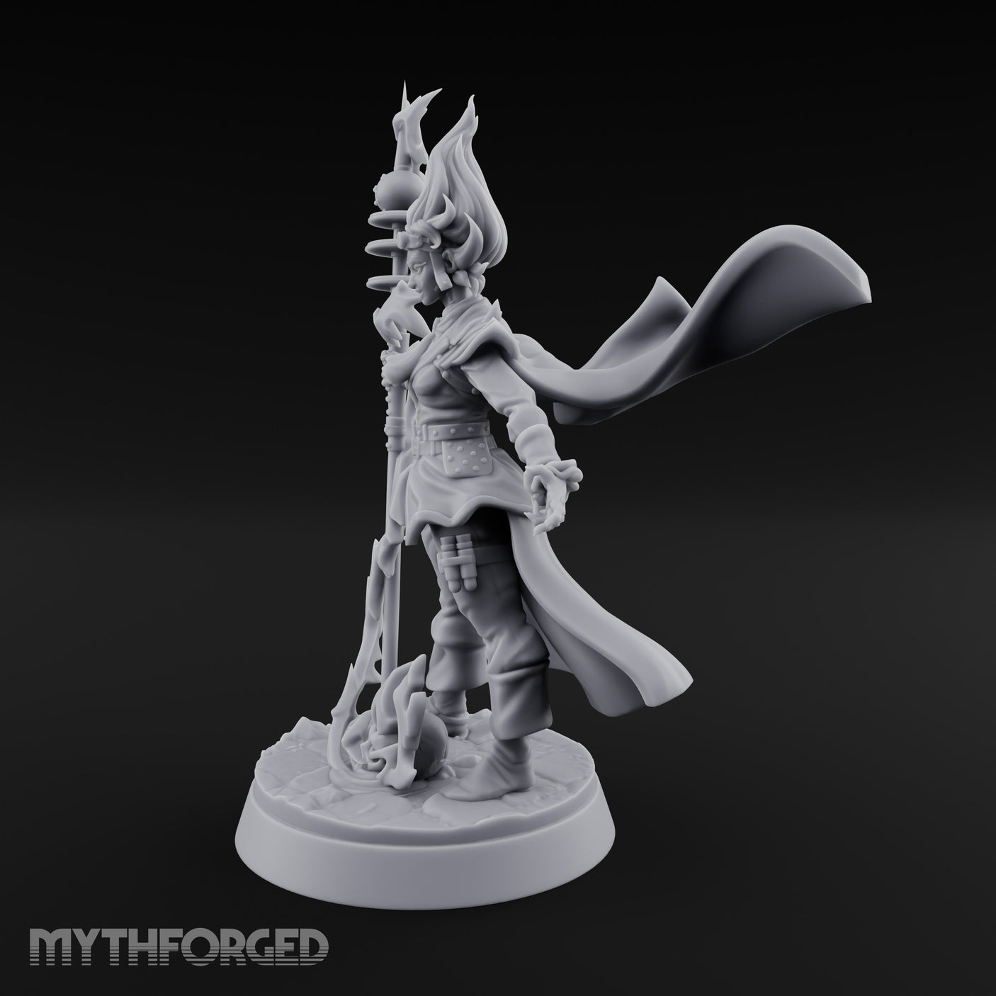 Staff Sparking Casting Human Alchemist Miniature for Dungeons and Dragons, Pathfinder or other TTRPGs