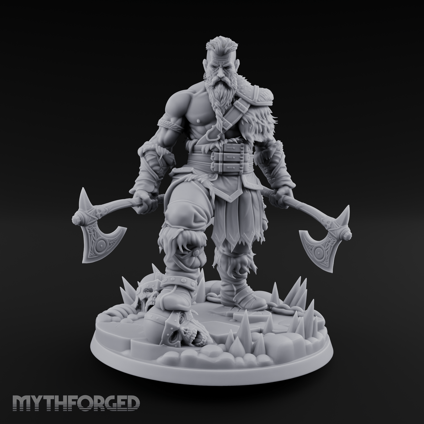 Twin Axes Ready Viking Miniature for Dungeons and Dragons, Pathfinder or other TTRPGs