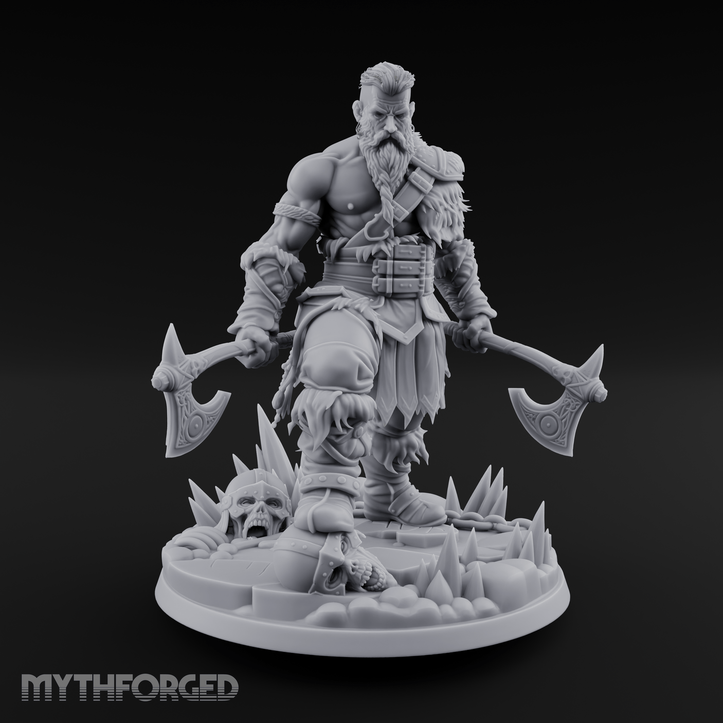 Twin Axes Ready Viking Miniature for Dungeons and Dragons, Pathfinder or other TTRPGs