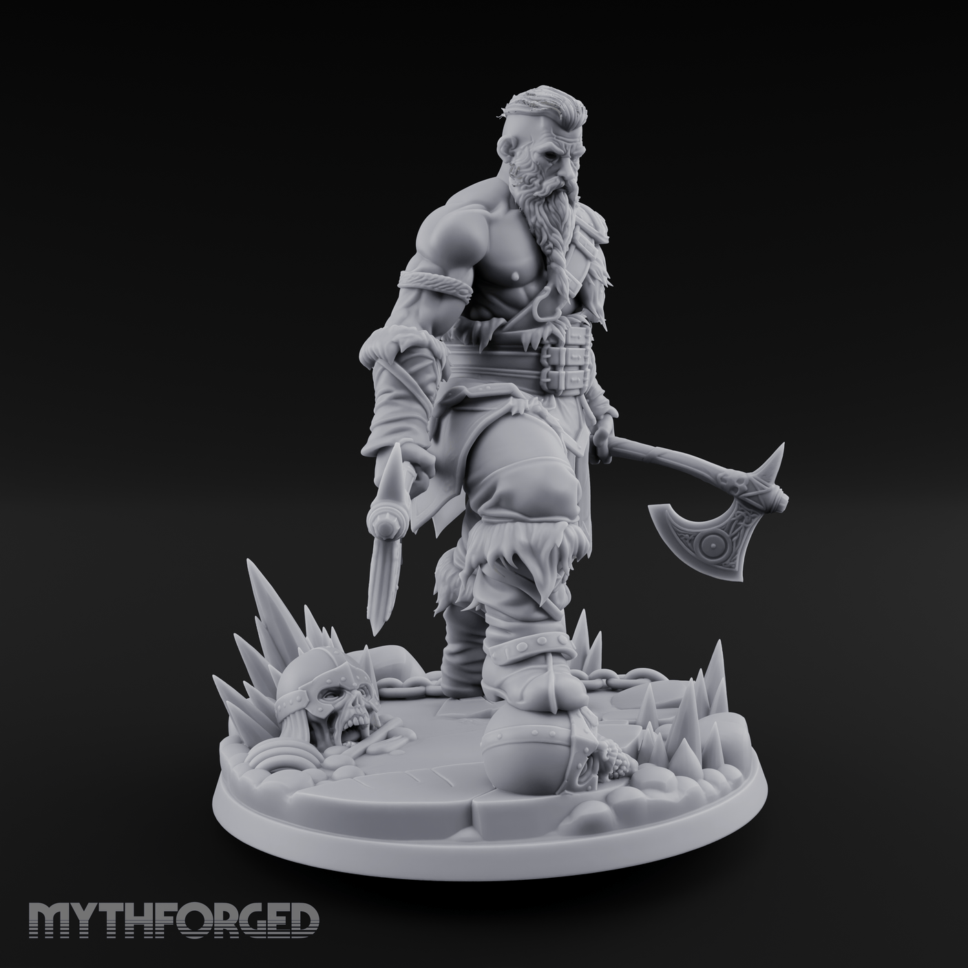 Twin Axes Ready Viking Miniature for Dungeons and Dragons, Pathfinder or other TTRPGs