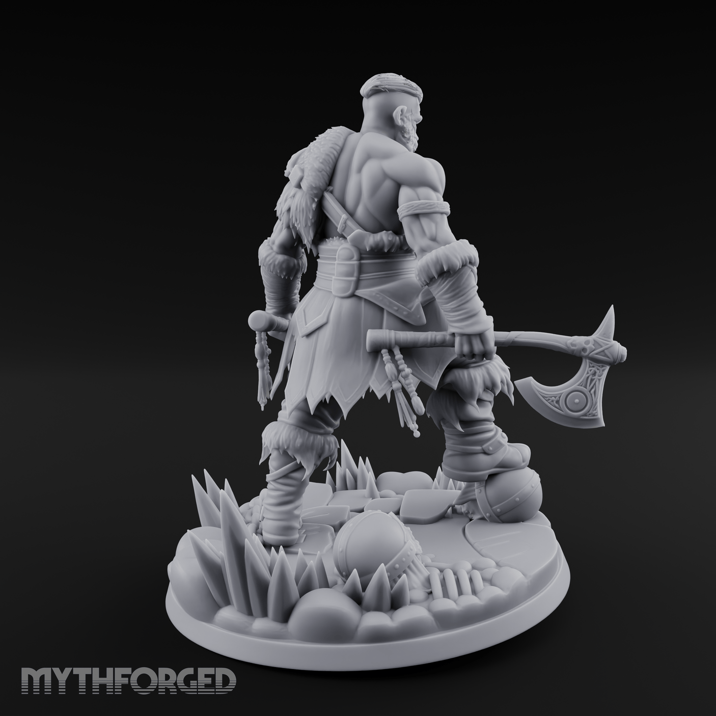 Twin Axes Ready Viking Miniature for Dungeons and Dragons, Pathfinder or other TTRPGs