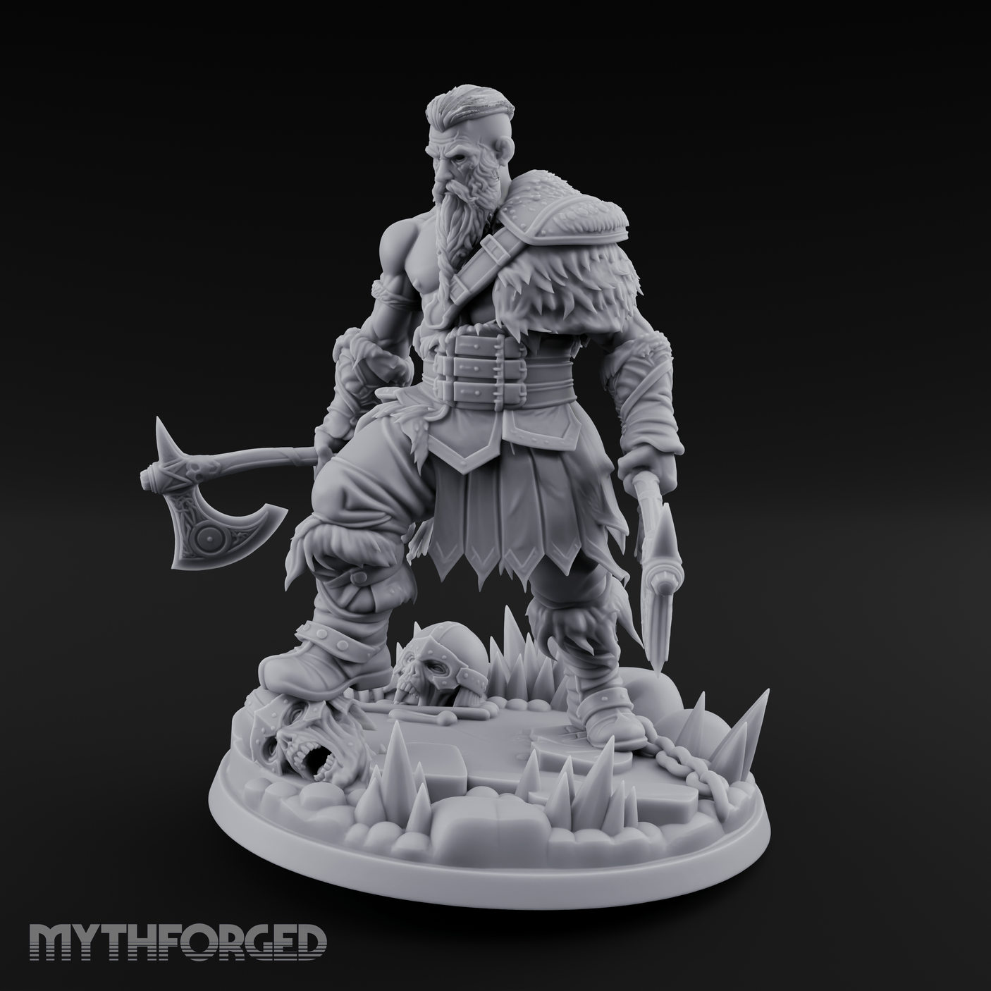 Twin Axes Ready Viking Miniature for Dungeons and Dragons, Pathfinder or other TTRPGs