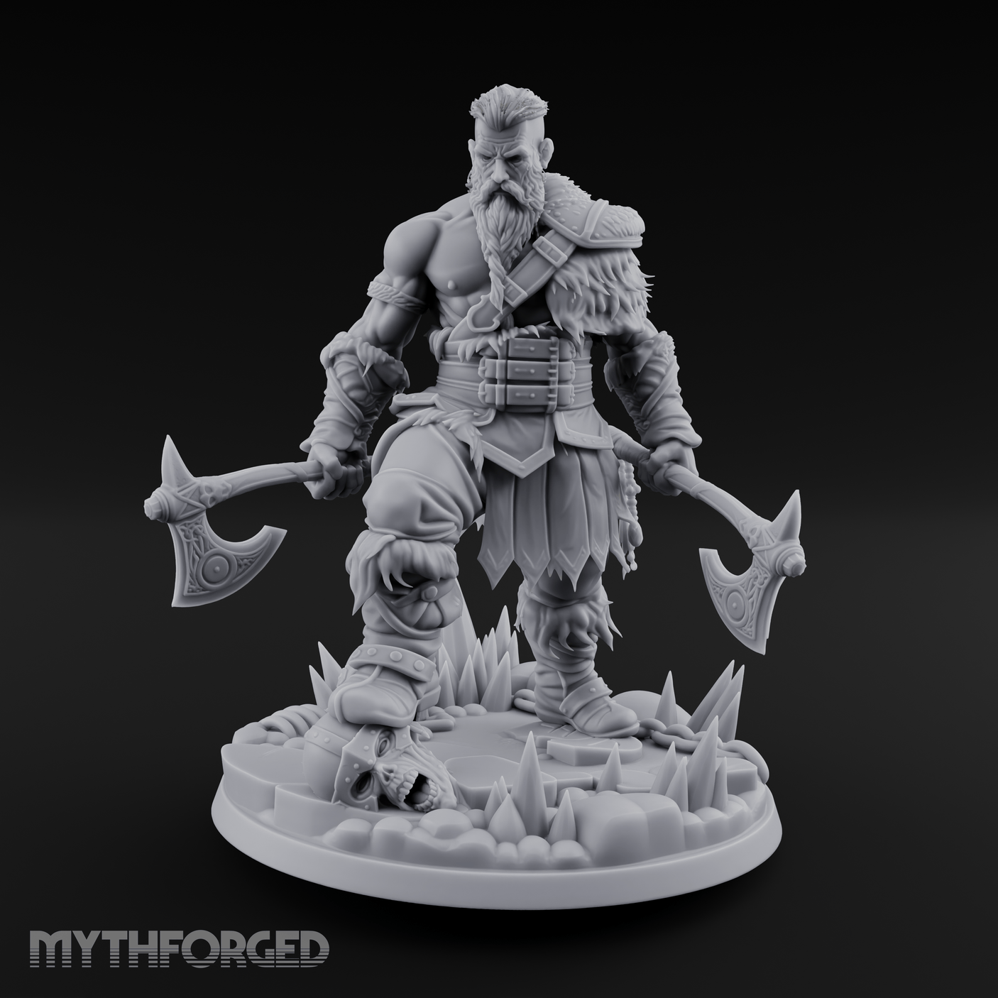 Twin Axes Ready Viking Miniature for Dungeons and Dragons, Pathfinder or other TTRPGs