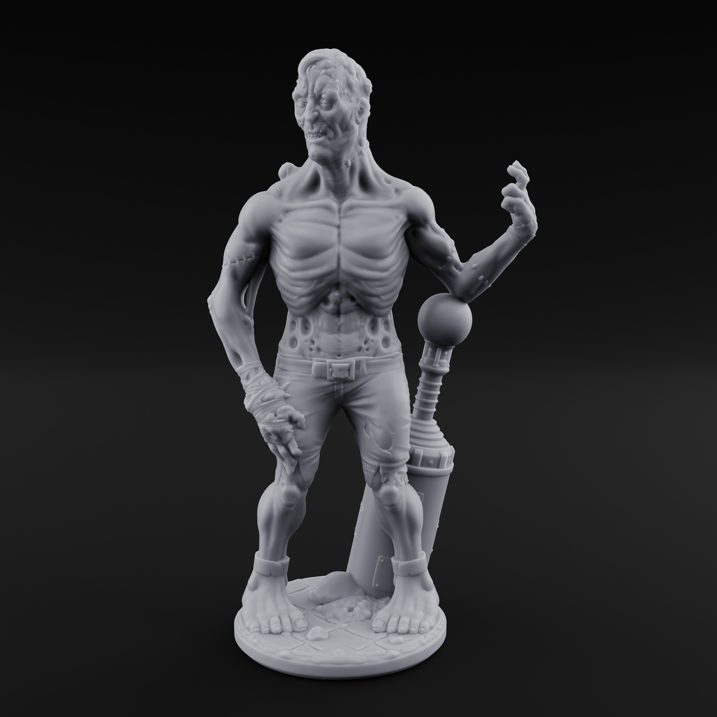 Stitched Together Zombie Brutes Miniature for Dungeons and Dragons, Pathfinder or other TTRPGs