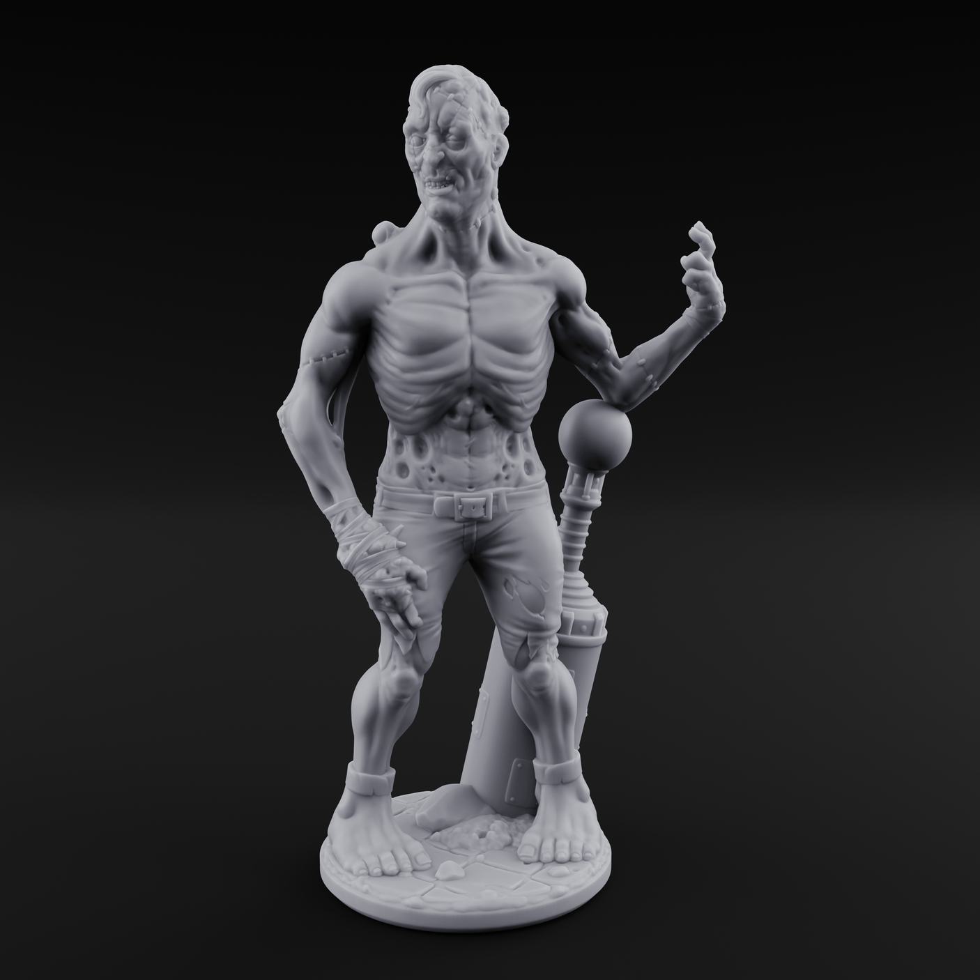 Stitched Together Zombie Brutes Miniature for Dungeons and Dragons, Pathfinder or other TTRPGs