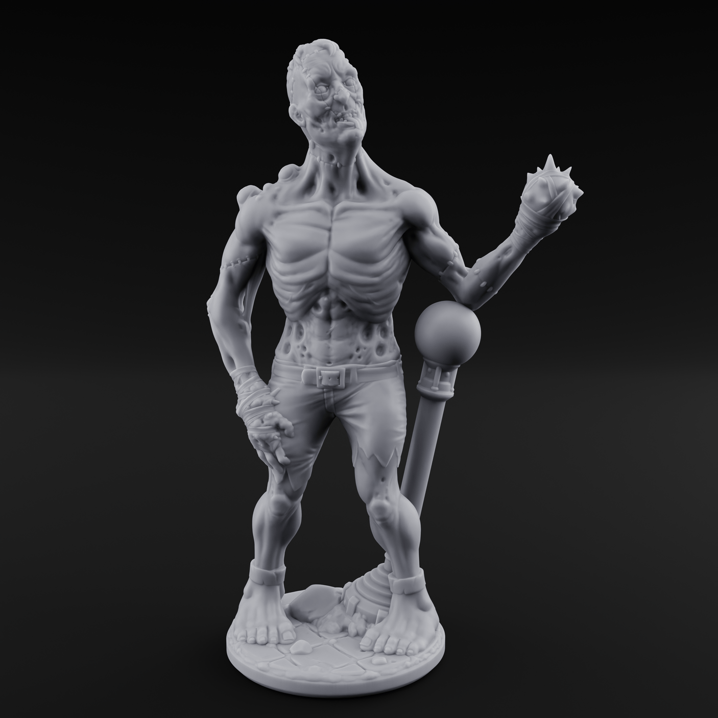 Stitched Together Zombie Brute C Miniature for Dungeons and Dragons, Pathfinder or other TTRPGs