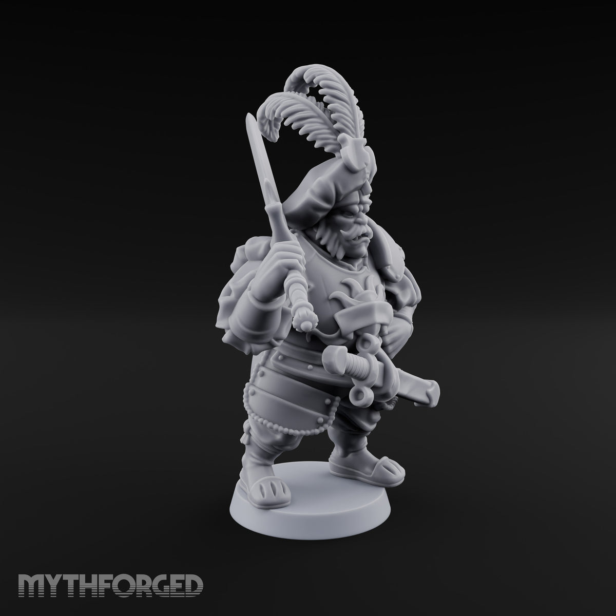 Shouldering Steel Ogre Zweihander Miniature for Dungeons and Dragons, Pathfinder or other TTRPGs