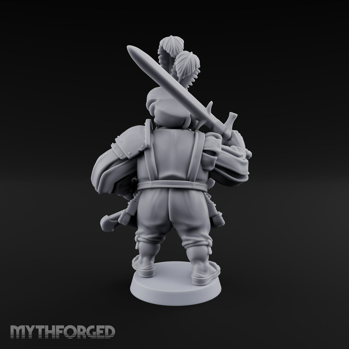 Shouldering Steel Ogre Zweihander Miniature for Dungeons and Dragons, Pathfinder or other TTRPGs