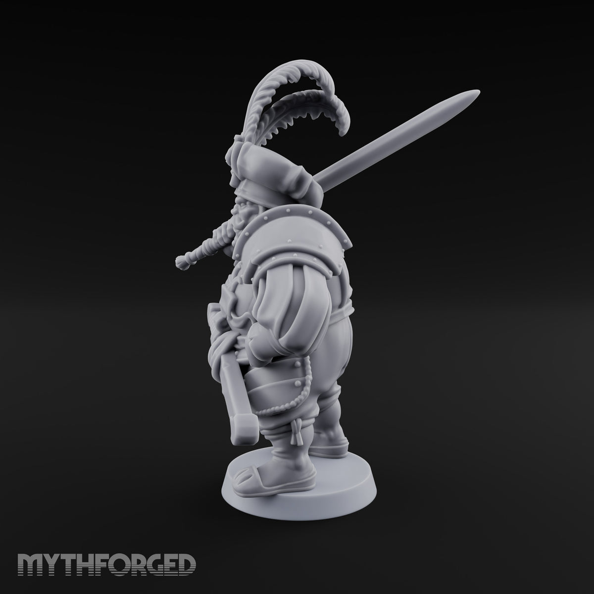Shouldering Steel Ogre Zweihander Miniature for Dungeons and Dragons, Pathfinder or other TTRPGs