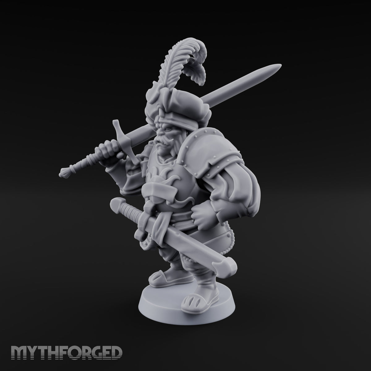 Shouldering Steel Ogre Zweihander Miniature for Dungeons and Dragons, Pathfinder or other TTRPGs