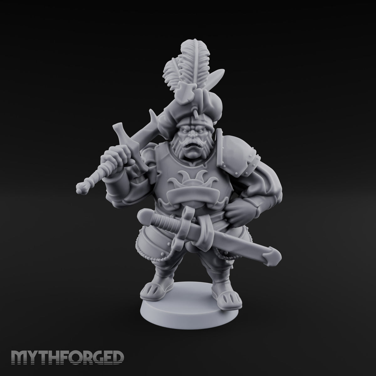 Shouldering Steel Ogre Zweihander Miniature for Dungeons and Dragons, Pathfinder or other TTRPGs