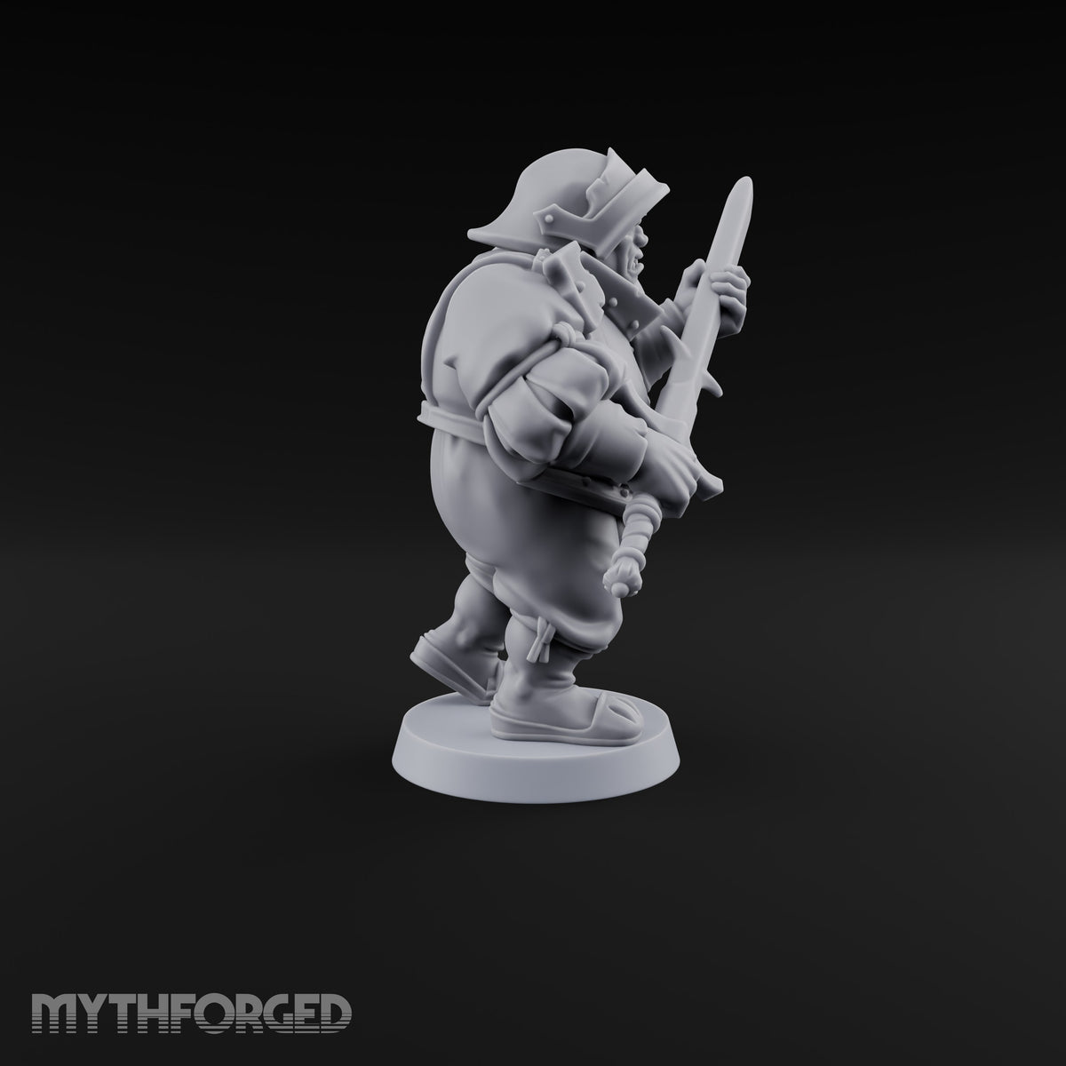 Shouldering Steel Ogre Zweihander Miniature for Dungeons and Dragons, Pathfinder or other TTRPGs