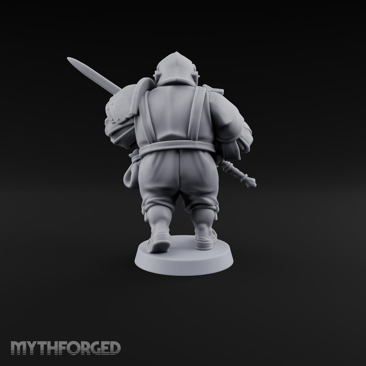 Shouldering Steel Ogre Zweihander Miniature for Dungeons and Dragons, Pathfinder or other TTRPGs