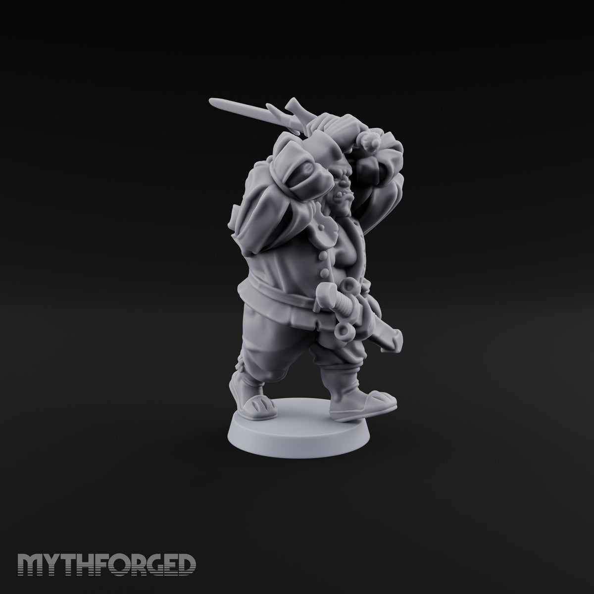 Shouldering Steel Ogre Zweihander Miniature for Dungeons and Dragons, Pathfinder or other TTRPGs