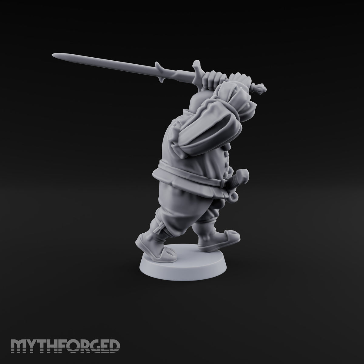 Shouldering Steel Ogre Zweihander Miniature for Dungeons and Dragons, Pathfinder or other TTRPGs